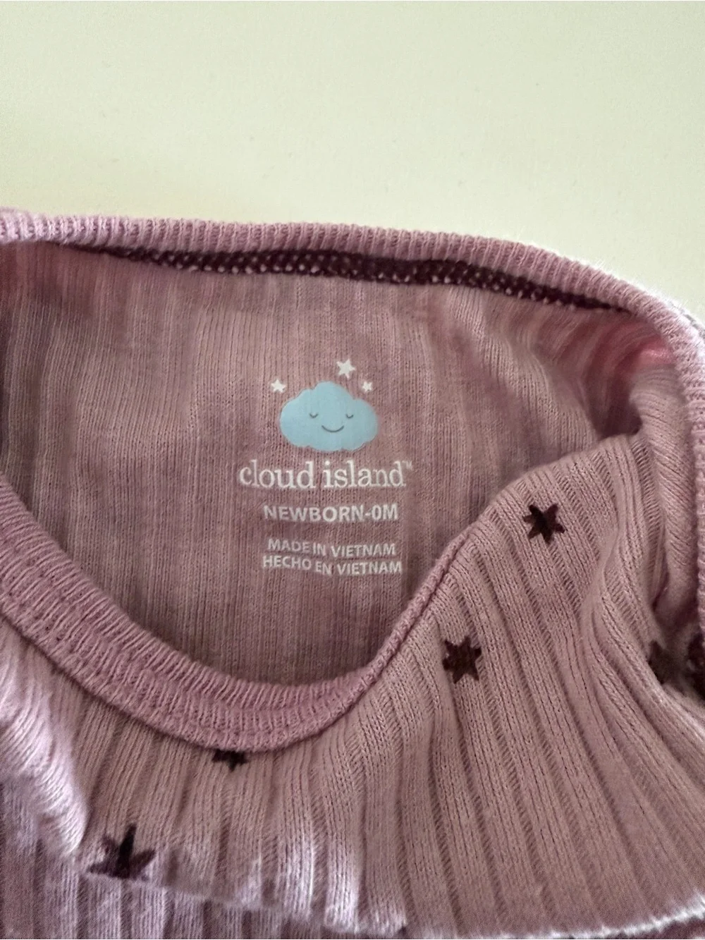 cloud island Lavender Ribbed Star Baby Matching Set